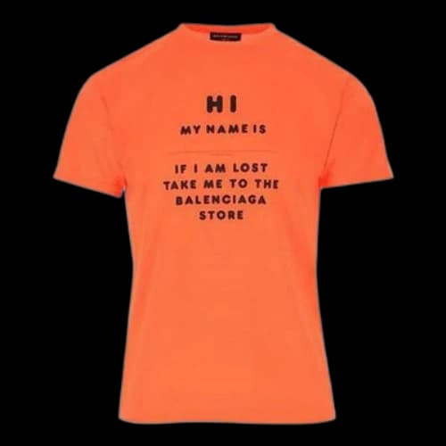 Balenciaga 'Hi My Name Is' T-Shirt 'Orange'