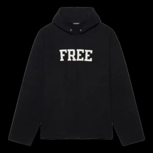 Balenciaga Unisex FW21 Free Letter Printing Sweatshirt Black