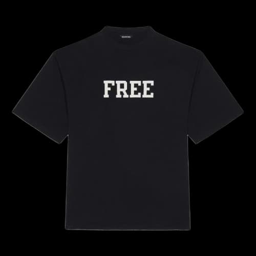 Balenciaga Free Logo Wide Tee 'Black/White'