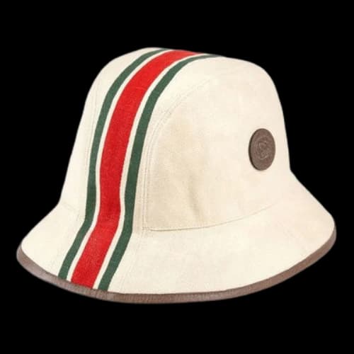 Gucci Canvas Fedora Hat With Web Stripe 'Light Beige'