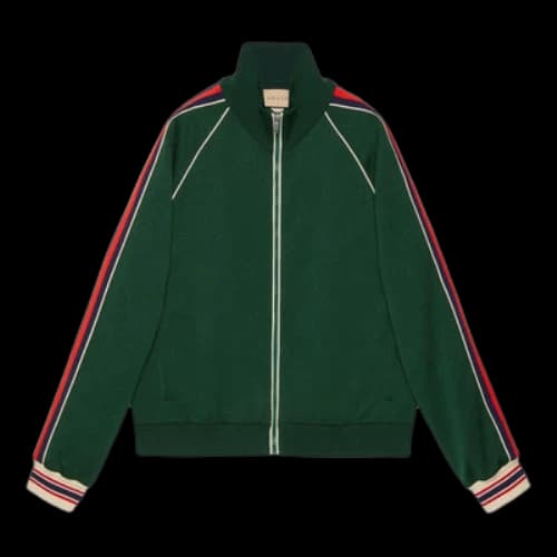 Gucci GG Jacquard Jersey Zip Jacket 'Green'
