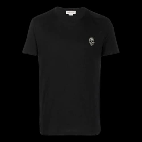 Alexander McQueen SS21 Skeleton Micro Mark Round Neck Short Sleeve Black