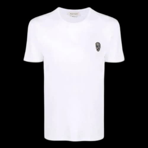 Alexander McQueen SS21 Skeleton Micro Mark Round Neck Short Sleeve White