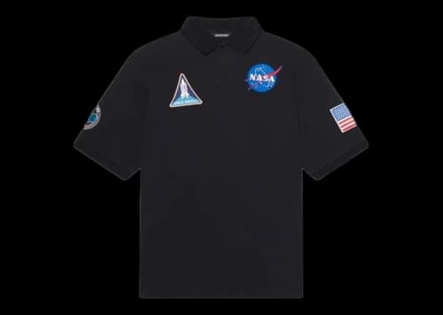 Balenciaga NASA Space Multi-Patch Polo Black