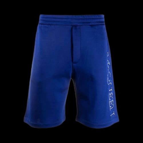 Alexander McQueen Logo Embroidered Track Shorts 'Blue'