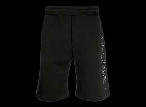 Alexander McQueen Acetate Embroidered Logo Shorts Black