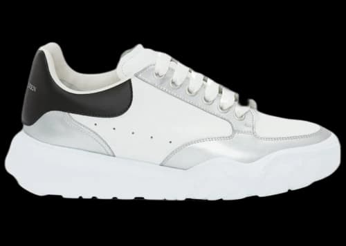 Alexander McQueen Oversized Court Trainer White Silver Black