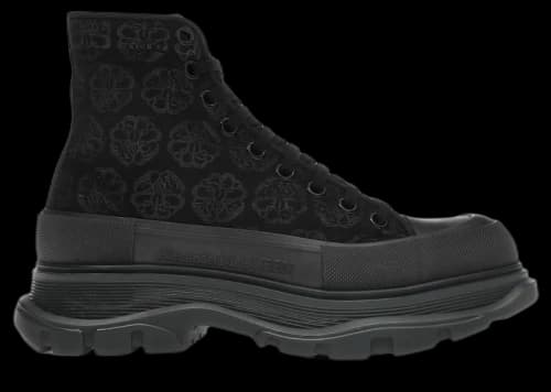 Alexander McQueen Tread Slick Boot Black Jacquard Floral