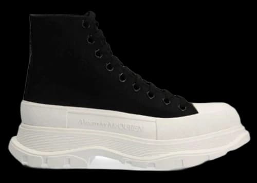 Alexander McQueen Tread Slick Lace Up Boot Black White