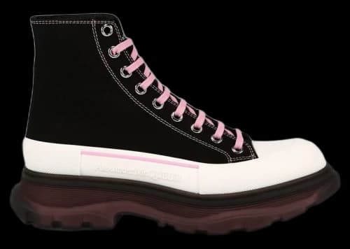 Alexander McQueen Tread Slick Boot Black Blossom Pink