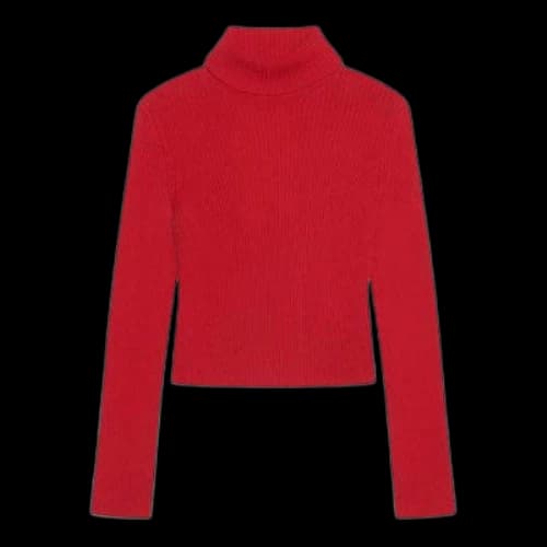 Balenciaga Ribbed Printed FREE Turtleneck Sweater 'Red'