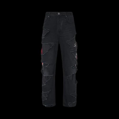 Balenciaga Slashed Loose Fit Pants 'Washed Black'