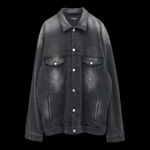 Balenciaga Washed Denim Jacket Large Fit 'Black'