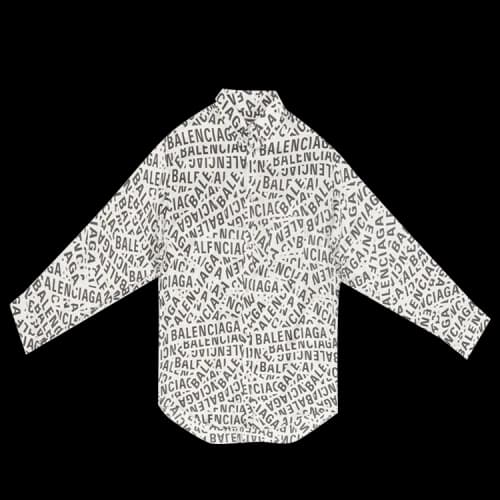 Balenciaga Logo Strips Large Fit Shirt 'Grey'