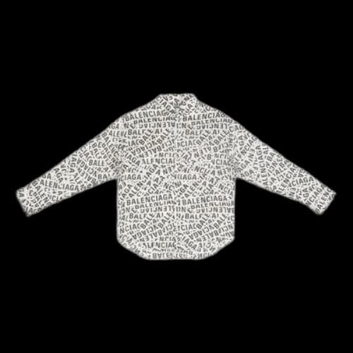Balenciaga All Over Logo Strips Large Fit Shirt 'Grey'