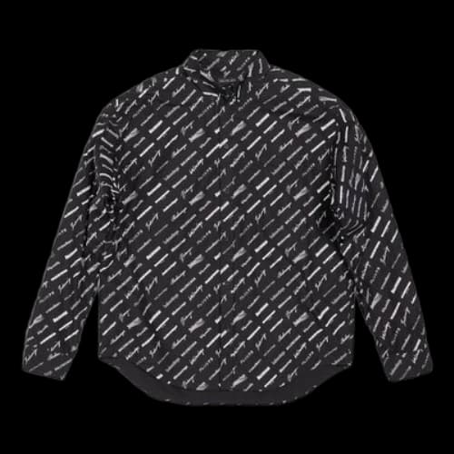 Balenciaga Logomania All Over Long Sleeve Shirt 'Black'