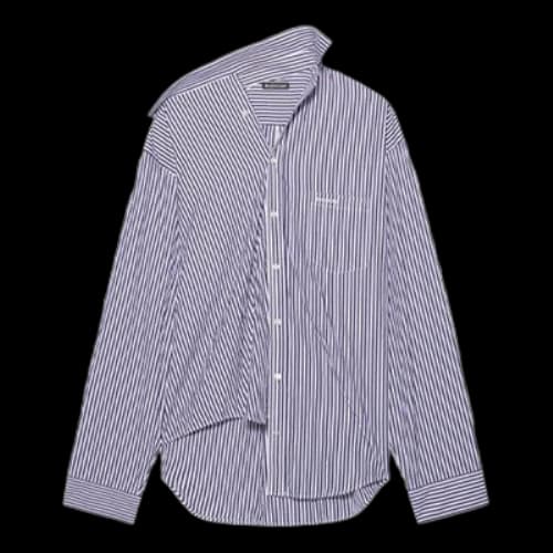 Balenciaga FW21 Stripe Long Sleeved Shirt Dark-Blue