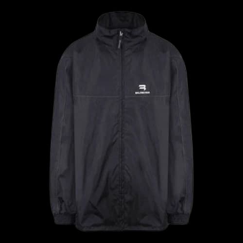 Balenciaga Sporty B Nylon Track Jacket 'Black'