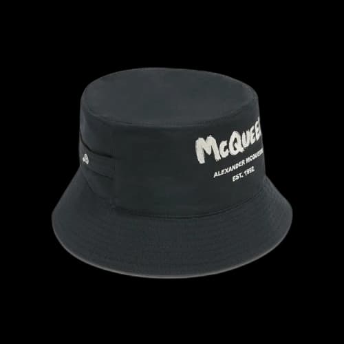 Alexander McQueen Graffiti Bucket Hat 'Black/Ivory'