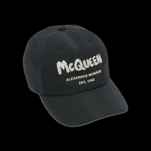 Alexander McQueen Graffiti Baseball Cap 'Black/Ivory'