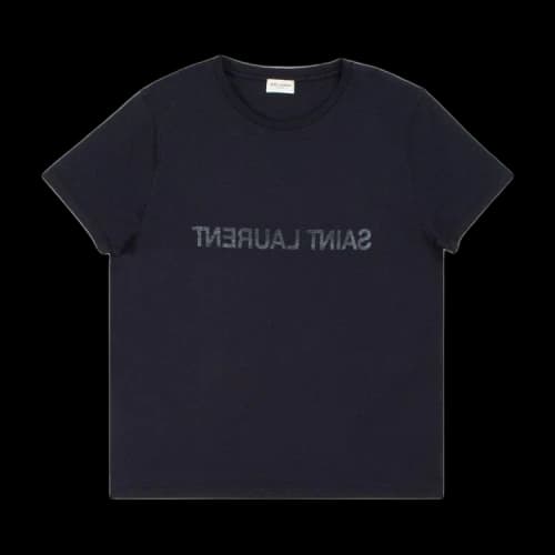 Saint Laurent Reverse Logo T-Shirt 'Marine/Natural'