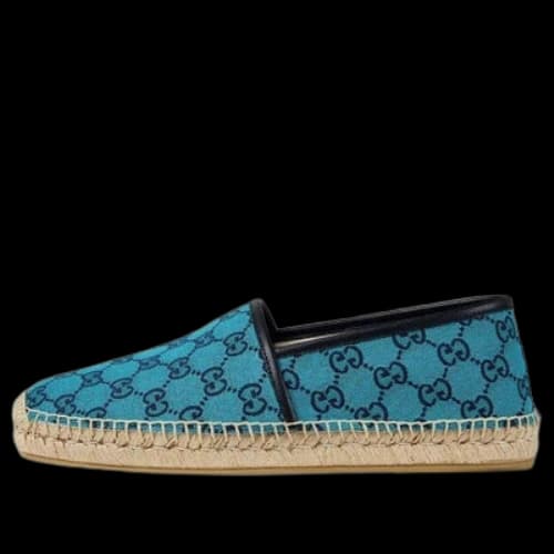 Gucci Alejandro Leather Canvas Espadrilles 'Blue'