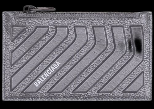 Balenciaga Car Long Coin And Card Holder in Grained Calfskin Dark Grey