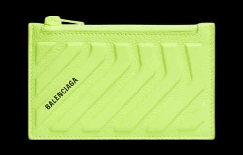 Balenciaga Car Long Coin And Card Holder in Grained Calfskin Yellow
