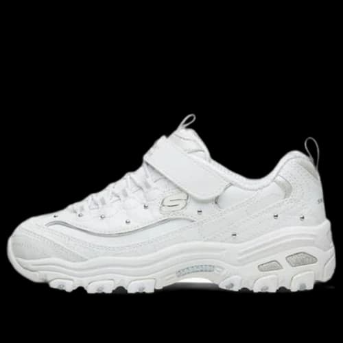 (GS) Skechers D'Lites 1.0 'White Silver'