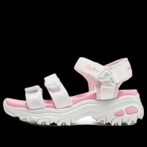 (GS) Skechers D'lites Sandals 'White Pink'