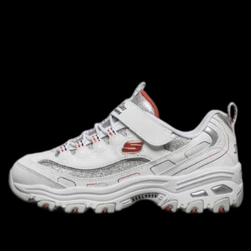 (GS) Skechers D'lites Shoes 'White Grey'
