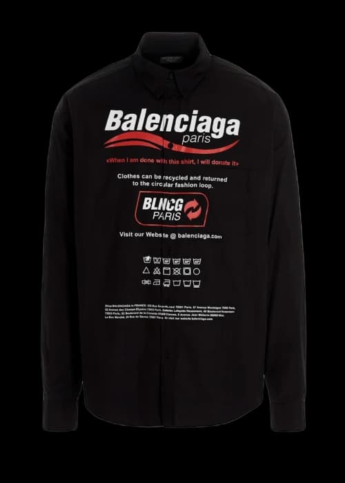 Balenciaga Dry Cleaning Logo Shirt Black