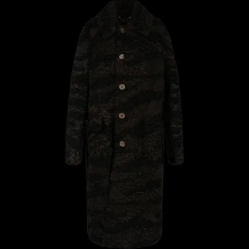 Gucci Zebra Pattern Shearling Coat Black