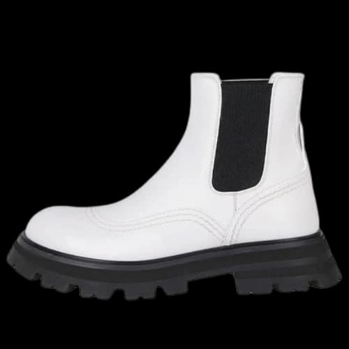 Alexander McQueen Wander Chelsea Boots 'White Black' (Women's)