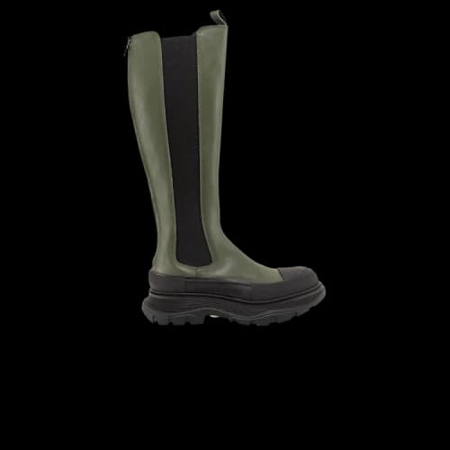 Alexander McQueen Tread Slick Knee High Boot 'Khaki Black' (Women's)
