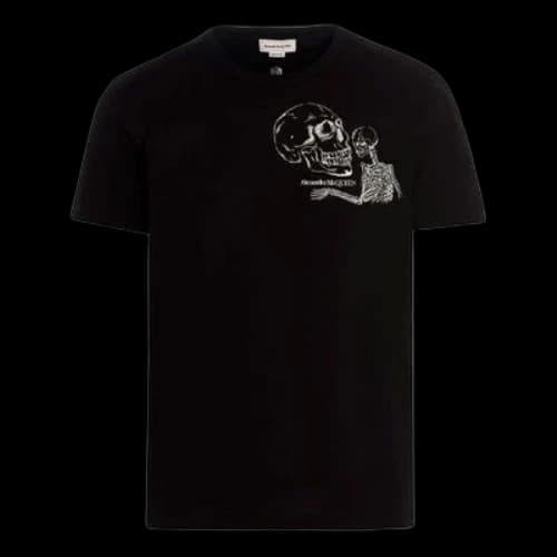 Alexander McQueen FW21 Printing Round Neck Pullover Short Sleeve Black