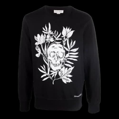 Alexander McQueen FW21 Cartoon Printing Round Neck Long Sleeves Black