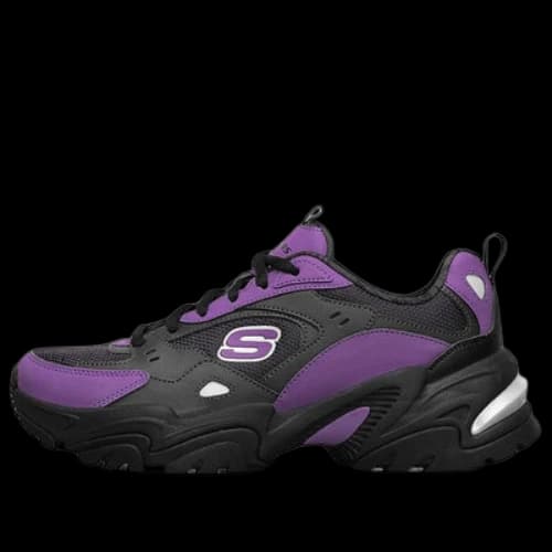 One Punch Man x Skechers Stamina V2 Low-Top Running Shoes Black/Purple (Women's)