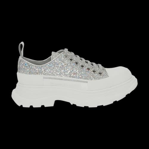 Alexander McQueen Tread Slick Lace Up 'Holo Silver Glitter' (Women's)