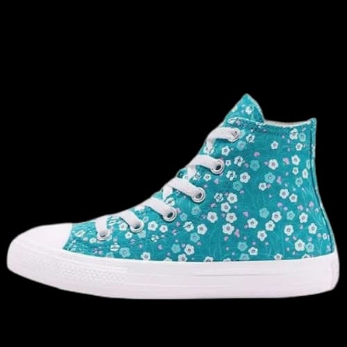 Converse Kids' Chuck Taylor All Star Floral Print Hi Top Sneaker Blue
