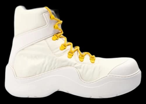 Bottega Veneta Puddle Bomber Ankle Boot White