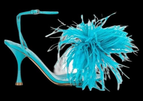 Bottega Veneta Wonderbird Nappa Feather Dot Sandals Turquoise (Women's)