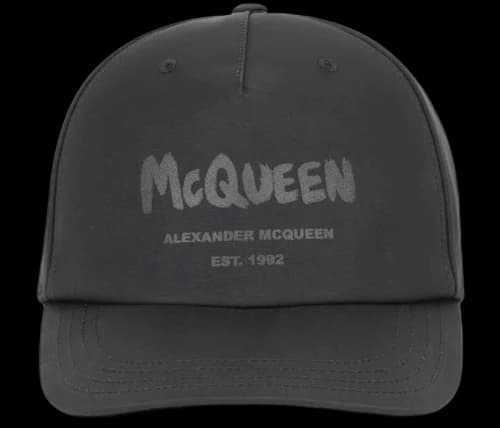 Alexander McQueen Tonal Graffiti Hat Black