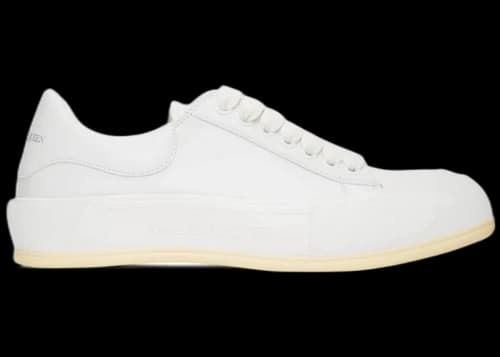 Alexander McQueen Leather Deck Plimsoll White