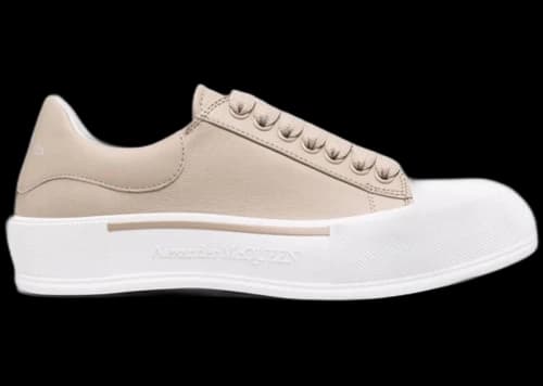 Alexander McQueen Leather Deck Plimsoll Beige