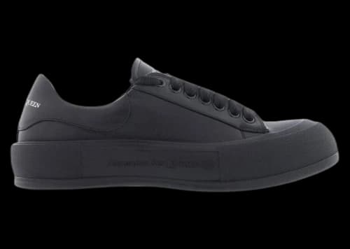 Alexander McQueen Leather Deck Plimsoll Black