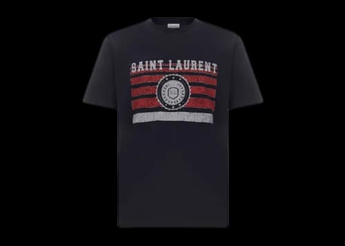 Saint Laurent League Print T-Shirt Navy