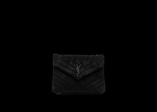Saint Laurent Loulou Medium Suede Shoulder Bag Black