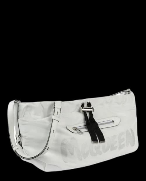 Alexander McQueen Bundle Draw Medium Shoulder Bag White/Black