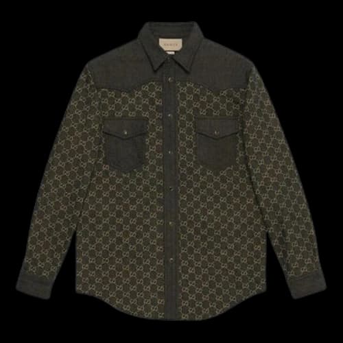 Gucci GG Jacquard Denim Shirt 'Black'